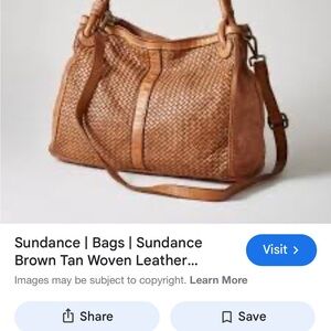 Sundance Woven Leather Shoulder Bag - Brown and Tan